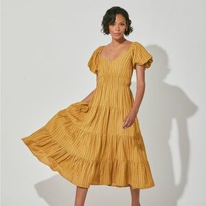 Cleobella yellow midi dress